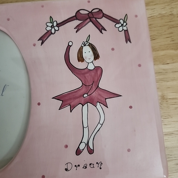 Spring Recital Pink Ceramic Hand Painted Picture Frame - Picture 3 of 4